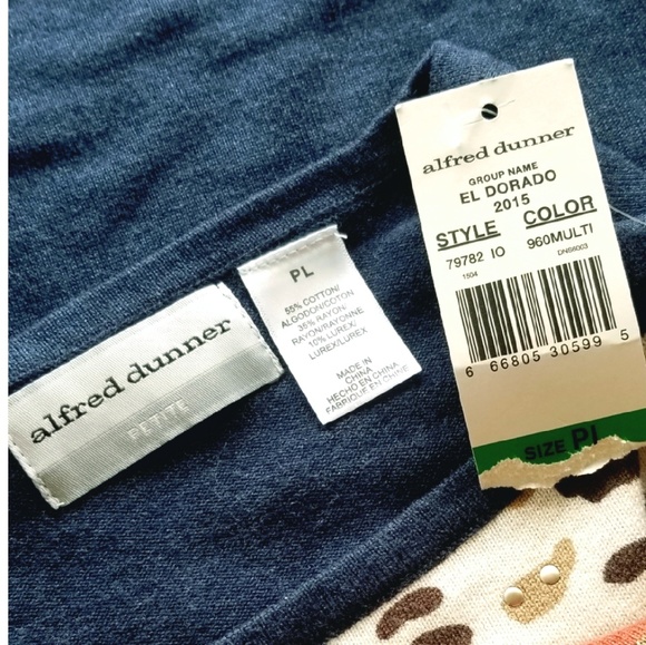 New! Alfred Dunner El Dorado Striped Sweater - Picture 7 of 7